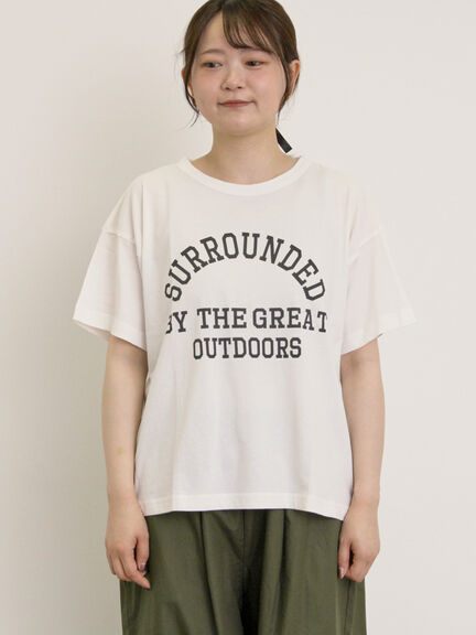 【オーガニックコットン】ロゴプリントTシャツ（オフホワイト/チャコールグレー/ピンク/ミント）｜Samansa Mos2（サマンサ モスモス）通販