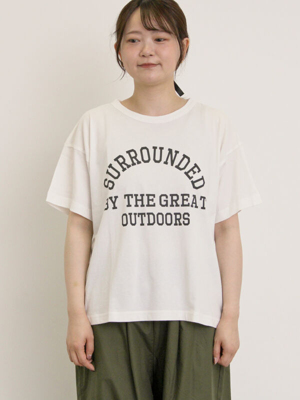 オーガニックコットン】ロゴプリントTシャツ（オフホワイト