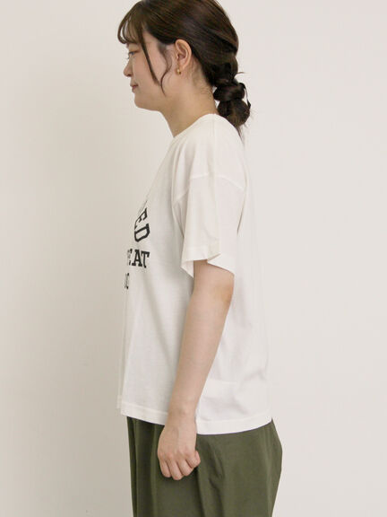 【オーガニックコットン】ロゴプリントTシャツ（オフホワイト/チャコールグレー/ピンク/ミント）｜Samansa Mos2（サマンサ モスモス）通販