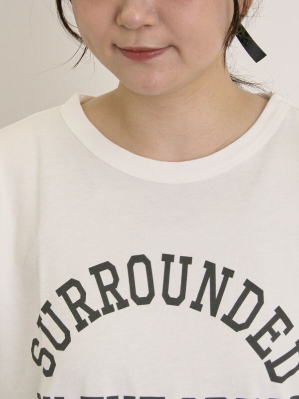 セール】 【オーガニックコットン】ロゴプリントTシャツ（オフホワイト