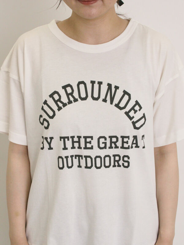 セール】 【オーガニックコットン】ロゴプリントTシャツ（オフ