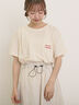 【オーガニックコットン】ロゴ刺繍Tシャツ（オフホワイト/ブラック/ブルー/キナリ）｜Samansa Mos2（サマンサ モスモス）通販
