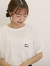 【オーガニックコットン】ロゴ刺繍Tシャツ（オフホワイト/ブラック/ブルー/キナリ）｜Samansa Mos2（サマンサ モスモス）通販
