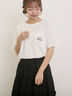 【オーガニックコットン】ロゴ刺繍Tシャツ（オフホワイト/ブラック/ブルー/キナリ）｜Samansa Mos2（サマンサ モスモス）通販