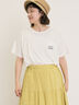 【オーガニックコットン】ロゴ刺繍Tシャツ（オフホワイト/ブラック/ブルー/キナリ）｜Samansa Mos2（サマンサ モスモス）通販