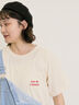 【オーガニックコットン】ロゴ刺繍Tシャツ（オフホワイト/ブラック/ブルー/キナリ）｜Samansa Mos2（サマンサ モスモス）通販