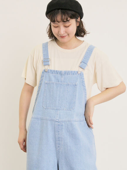 【オーガニックコットン】ロゴ刺繍Tシャツ（オフホワイト/ブラック/ブルー/キナリ）｜Samansa Mos2（サマンサ モスモス）通販