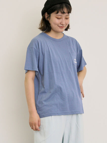 【オーガニックコットン】ロゴ刺繍Tシャツ（オフホワイト/ブラック/ブルー/キナリ）｜Samansa Mos2（サマンサ モスモス）通販