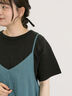 【オーガニックコットン】ロゴ刺繍Tシャツ（オフホワイト/ブラック/ブルー/キナリ）｜Samansa Mos2（サマンサ モスモス）通販
