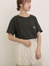 【オーガニックコットン】ロゴ刺繍Tシャツ（オフホワイト/ブラック/ブルー/キナリ）｜Samansa Mos2（サマンサ モスモス）通販