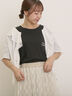 【オーガニックコットン】ロゴ刺繍Tシャツ（オフホワイト/ブラック/ブルー/キナリ）｜Samansa Mos2（サマンサ モスモス）通販