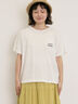【オーガニックコットン】ロゴ刺繍Tシャツ（オフホワイト/ブラック/ブルー/キナリ）｜Samansa Mos2（サマンサ モスモス）通販