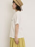 【オーガニックコットン】ロゴ刺繍Tシャツ（オフホワイト/ブラック/ブルー/キナリ）｜Samansa Mos2（サマンサ モスモス）通販