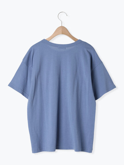 【オーガニックコットン】ロゴ刺繍Tシャツ（オフホワイト/ブラック/ブルー/キナリ）｜Samansa Mos2（サマンサ モスモス）通販