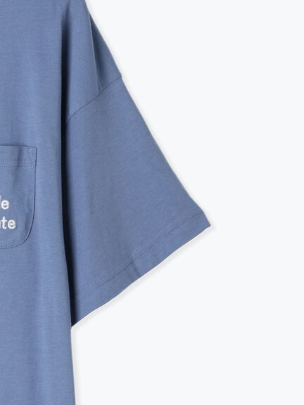 【オーガニックコットン】ロゴ刺繍Tシャツ（オフホワイト/ブラック/ブルー/キナリ）｜Samansa Mos2（サマンサ モスモス）通販