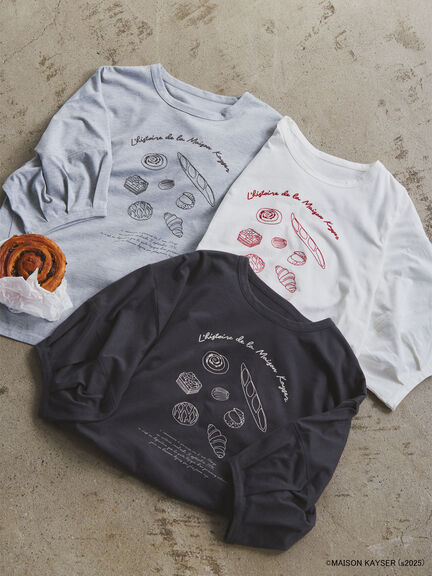 【MAISON KAYSER】刺繍立体袖Tシャツ（オフホワイト/グレー/チャコールグレー）｜Samansa Mos2（サマンサ モスモス）通販