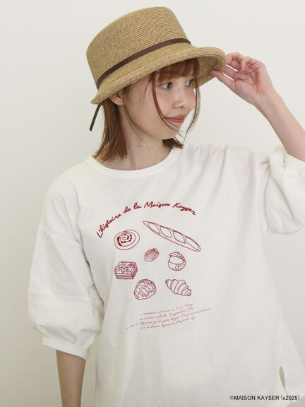 【MAISON KAYSER】刺繍立体袖Tシャツ（オフホワイト/グレー/チャコールグレー）｜Samansa Mos2（サマンサ モスモス）通販
