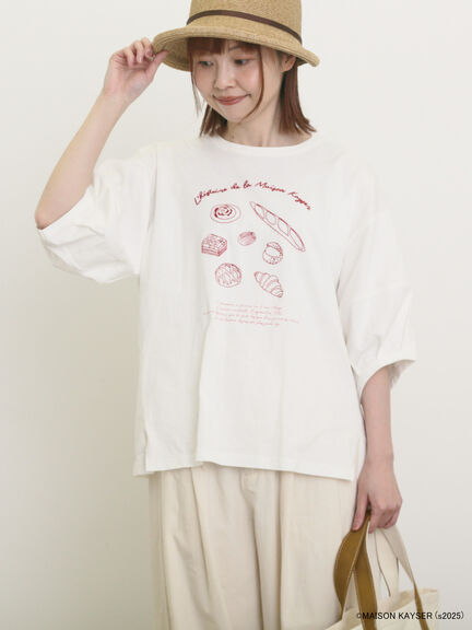 【MAISON KAYSER】刺繍立体袖Tシャツ（オフホワイト/グレー/チャコールグレー）｜Samansa Mos2（サマンサ モスモス）通販