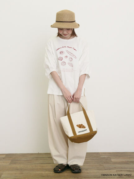 【MAISON KAYSER】刺繍立体袖Tシャツ（オフホワイト/グレー/チャコールグレー）｜Samansa Mos2（サマンサ モスモス）通販