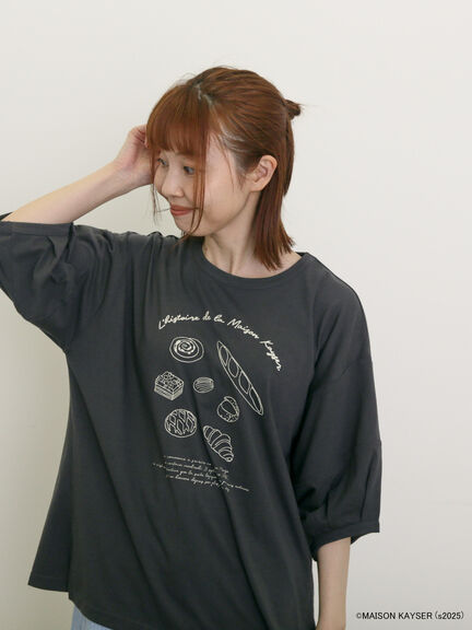 【MAISON KAYSER】刺繍立体袖Tシャツ（オフホワイト/グレー/チャコールグレー）｜Samansa Mos2（サマンサ モスモス）通販