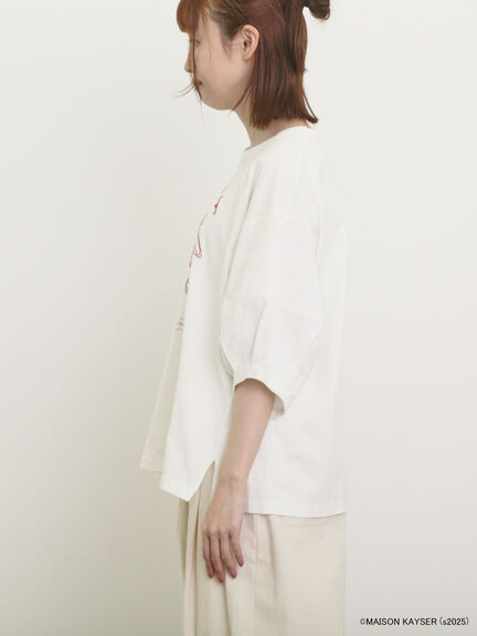 【MAISON KAYSER】刺繍立体袖Tシャツ（オフホワイト/グレー/チャコールグレー）｜Samansa Mos2（サマンサ モスモス）通販