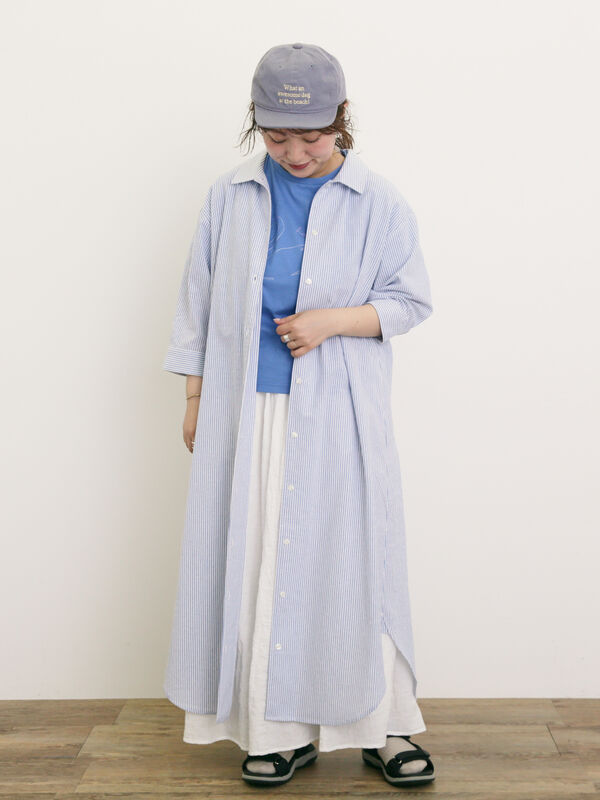 MADISONBLUE 薄紫 長袖シャツワンピース サイズ0 purple1.jpg