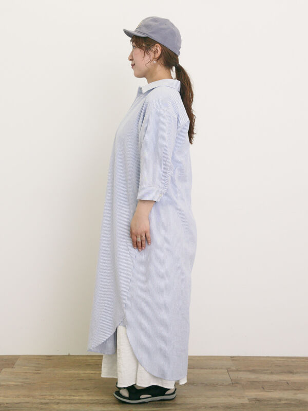 セール】 【S/Mサイズ】◎柄アソートシャツワンピース（オフホワイト