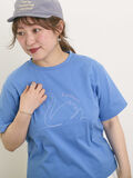 ◎アニマル刺繍Tシャツ（ブルー）｜Samansa Mos2（サマンサ モスモス）通販