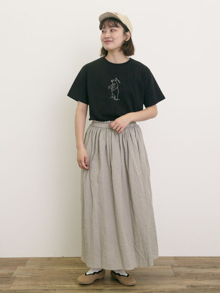◎アニマル刺繍Tシャツ（オフホワイト/ブラック/ブルー）｜Samansa Mos2（サマンサ モスモス）通販