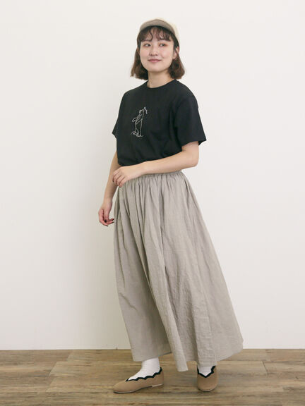 ◎アニマル刺繍Tシャツ（オフホワイト/ブラック/ブルー）｜Samansa Mos2（サマンサ モスモス）通販