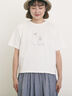 ◎アニマル刺繍Tシャツ（オフホワイト/ブラック/ブルー）｜Samansa Mos2（サマンサ モスモス）通販