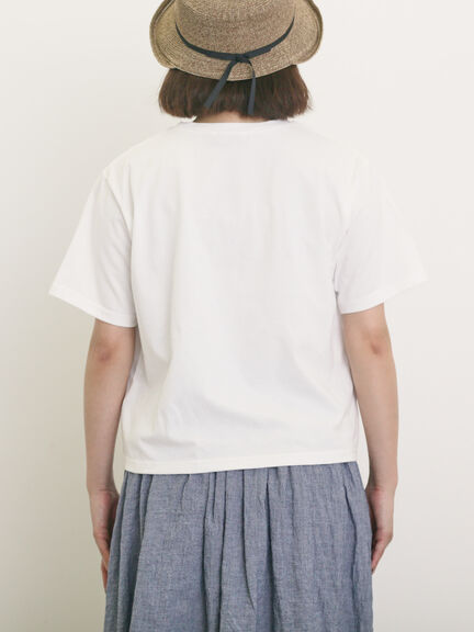 ◎アニマル刺繍Tシャツ（オフホワイト/ブラック/ブルー）｜Samansa Mos2（サマンサ モスモス）通販