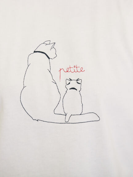 ◎アニマル刺繍Tシャツ（オフホワイト/ブラック/ブルー）｜Samansa Mos2（サマンサ モスモス）通販