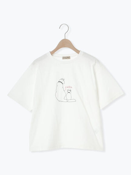 ◎アニマル刺繍Tシャツ（オフホワイト/ブラック/ブルー）｜Samansa Mos2（サマンサ モスモス）通販
