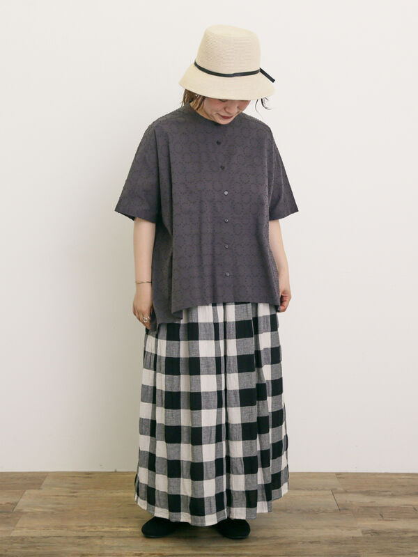 サマンサモスモス　ドットドビーバンドカラーブラウス セール】 ◎ドットドビーバンドカラーブラウス（オフホワイト