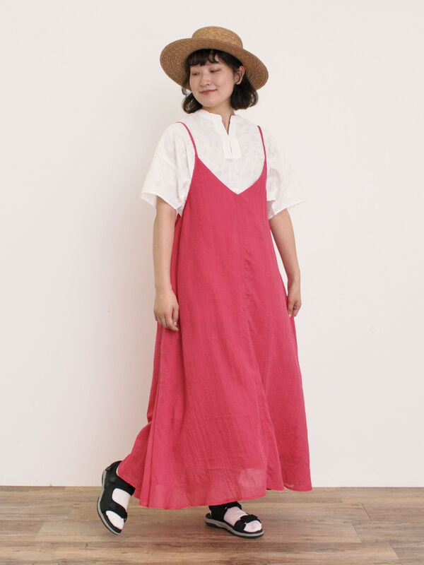 セール】 ボイルキャミワンピース（ブラック/レッド/モカ/グリーン