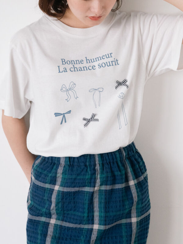 リボンTシャツ（オフホワイト）｜Samansa Mos2（サマンサ モスモス）通販