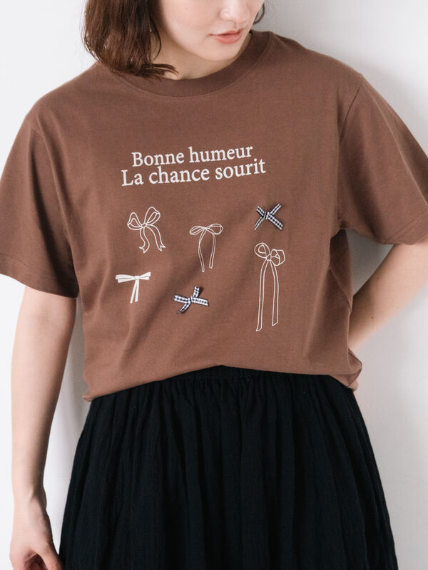 リボンTシャツ（ブラウン）｜Samansa Mos2（サマンサ モスモス）通販