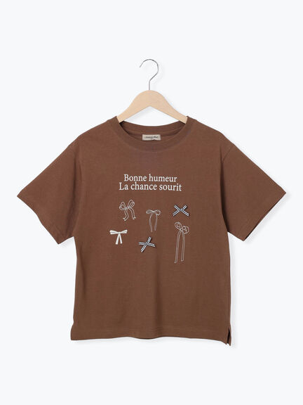 リボンTシャツ（オフホワイト/ブラック/ブラウン/キナリ）｜Samansa Mos2（サマンサ モスモス）通販