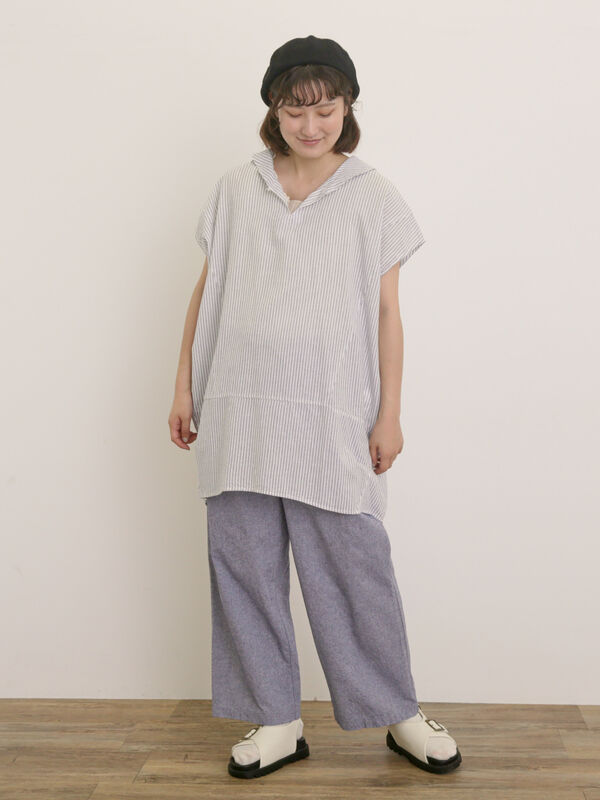 セール】 【クールコットン】柄アソートフレンチスリーブチュニック