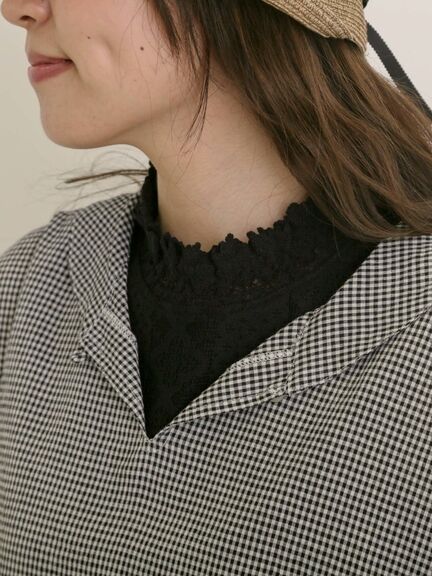 【クールコットン】柄アソートフレンチスリーブチュニック（オフホワイト/ブラック/レッド/ミント/ブルー）｜Samansa Mos2（サマンサ モスモス）通販