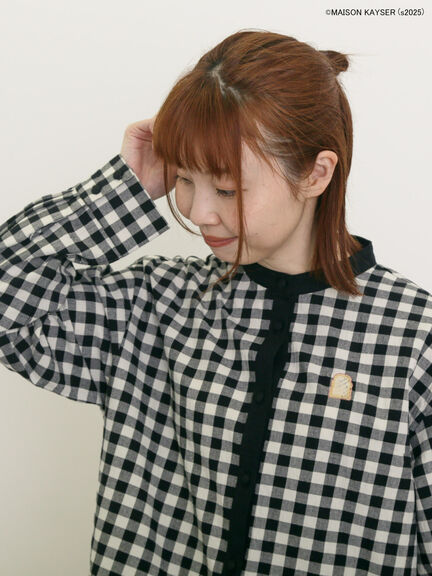 【MAISON KAYSER】クレリック刺繍シャツ（ブラック/ブルー）｜Samansa Mos2（サマンサ モスモス）通販