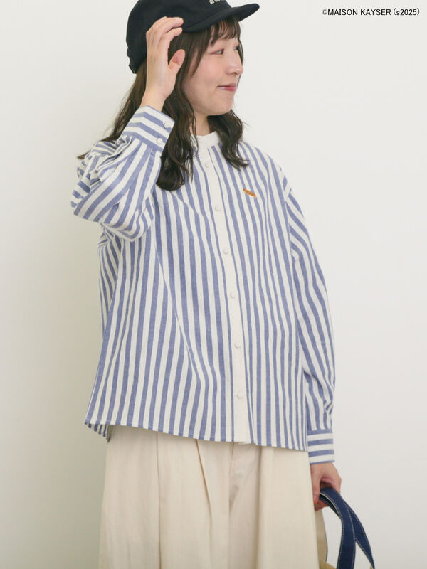 セール】 【MAISON KAYSER】クレリック刺繍シャツ（ブラック