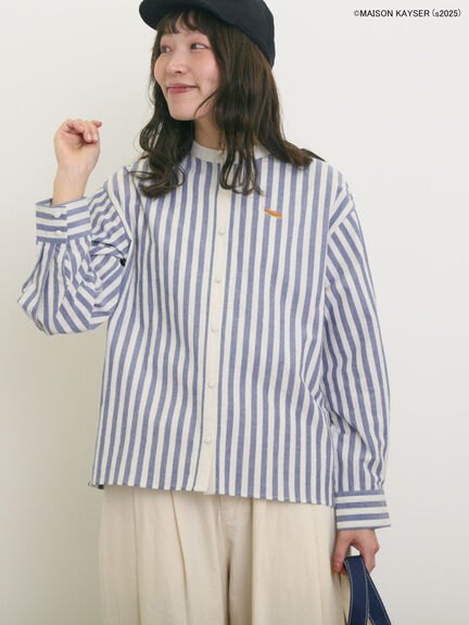 【MAISON KAYSER】クレリック刺繍シャツ（ブラック/ブルー）｜Samansa Mos2（サマンサ モスモス）通販