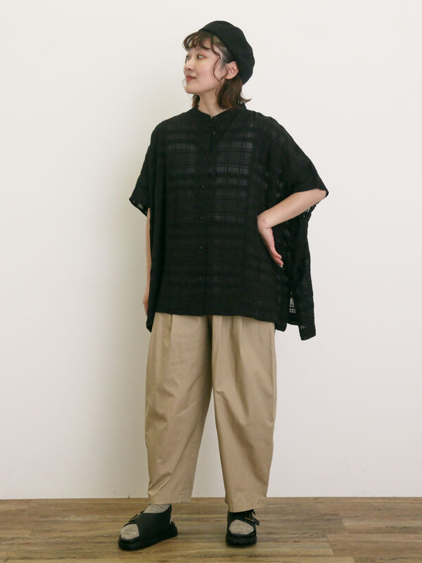 ぱんサマ セール】 【M/Lサイズ】パン屋さんみたいなタックパンツ（オフ