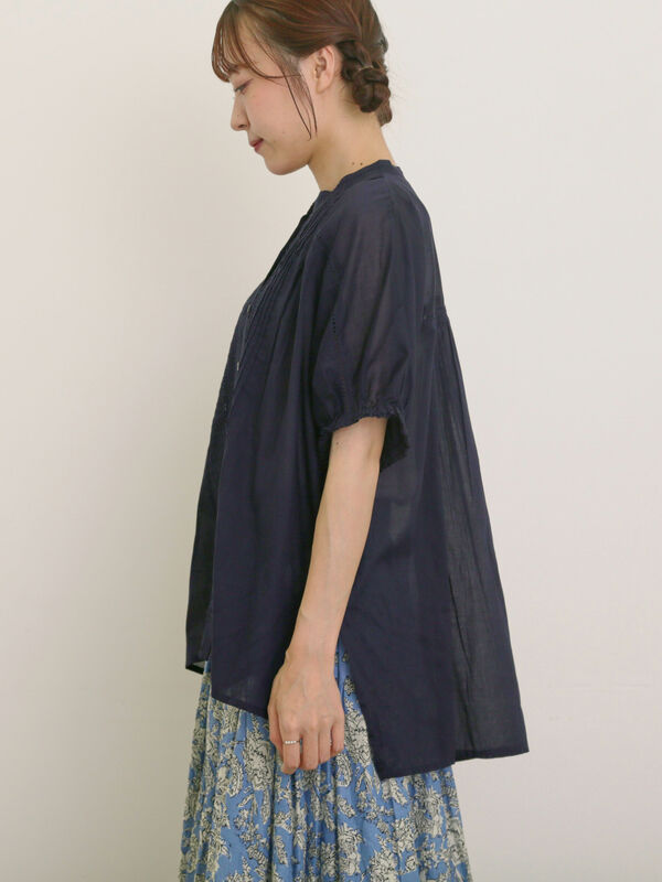 セール】 インドピンタック+はしごレースブラウス（オフホワイト