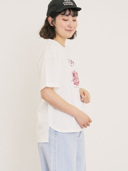 建物プリントTシャツ（オフホワイト/サックスブルー/ネイビー）｜Samansa Mos2（サマンサ モスモス）通販