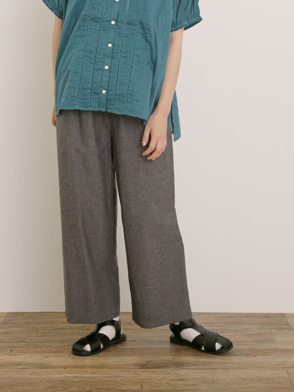【クールコットン】イージーストレートパンツ ≪M/Lサイズ≫（チャコールグレー/ベージュ/グリーン/ネイビー）｜Samansa Mos2（サマンサ モスモス）通販