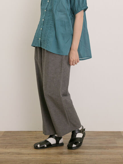 【クールコットン】イージーストレートパンツ ≪M/Lサイズ≫（チャコールグレー/ベージュ/グリーン/ネイビー）｜Samansa Mos2（サマンサ モスモス）通販
