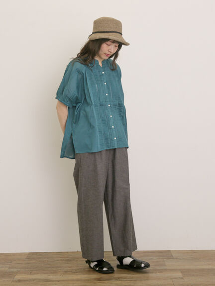 【クールコットン】イージーストレートパンツ ≪M/Lサイズ≫（チャコールグレー/ベージュ/グリーン/ネイビー）｜Samansa Mos2（サマンサ モスモス）通販
